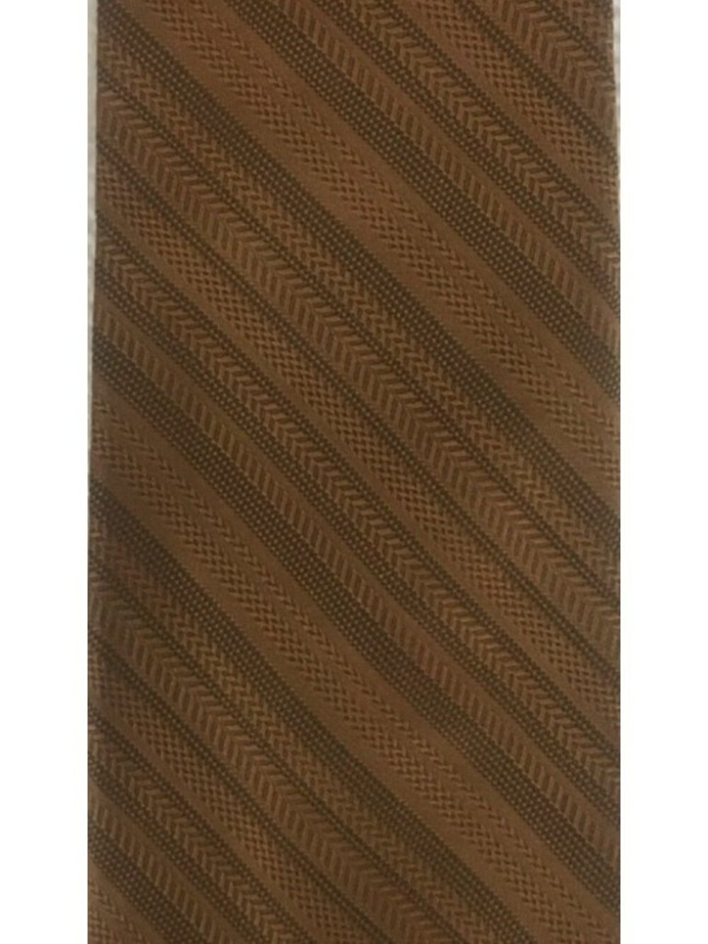 Riviera Neck Tie 2 Shades of Brown Diagonal Stripe 4.25 in Wide 52.5 in Long